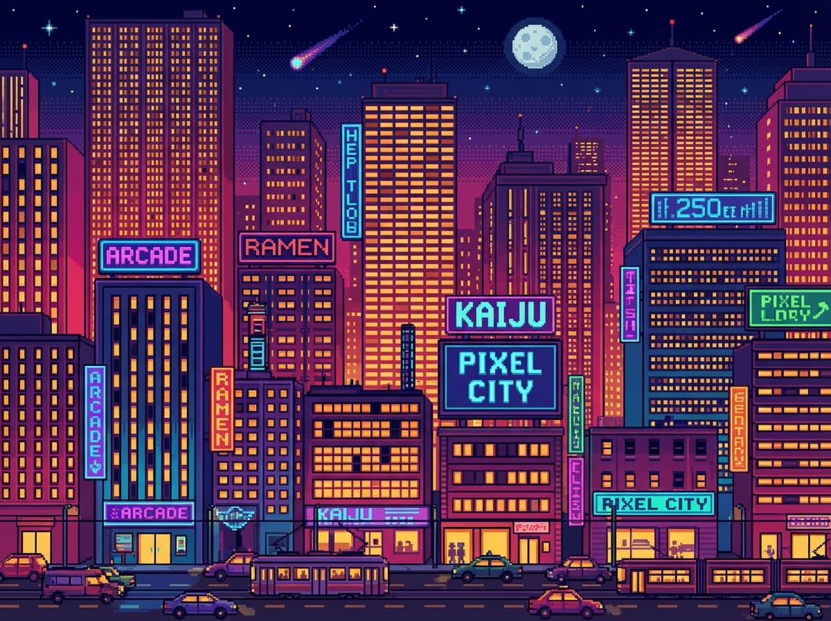 Pixel City Skyline