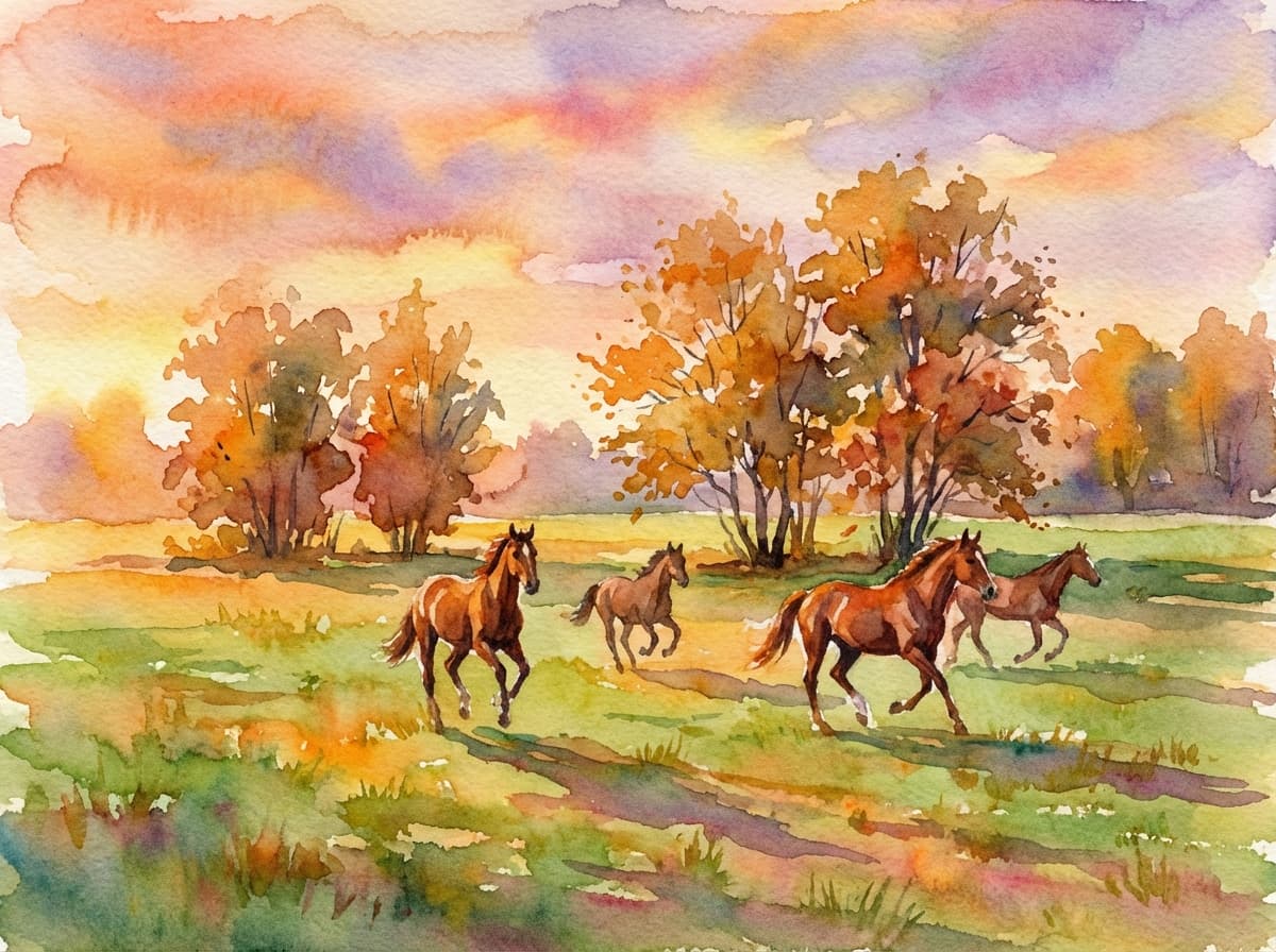Horses on the Meadow